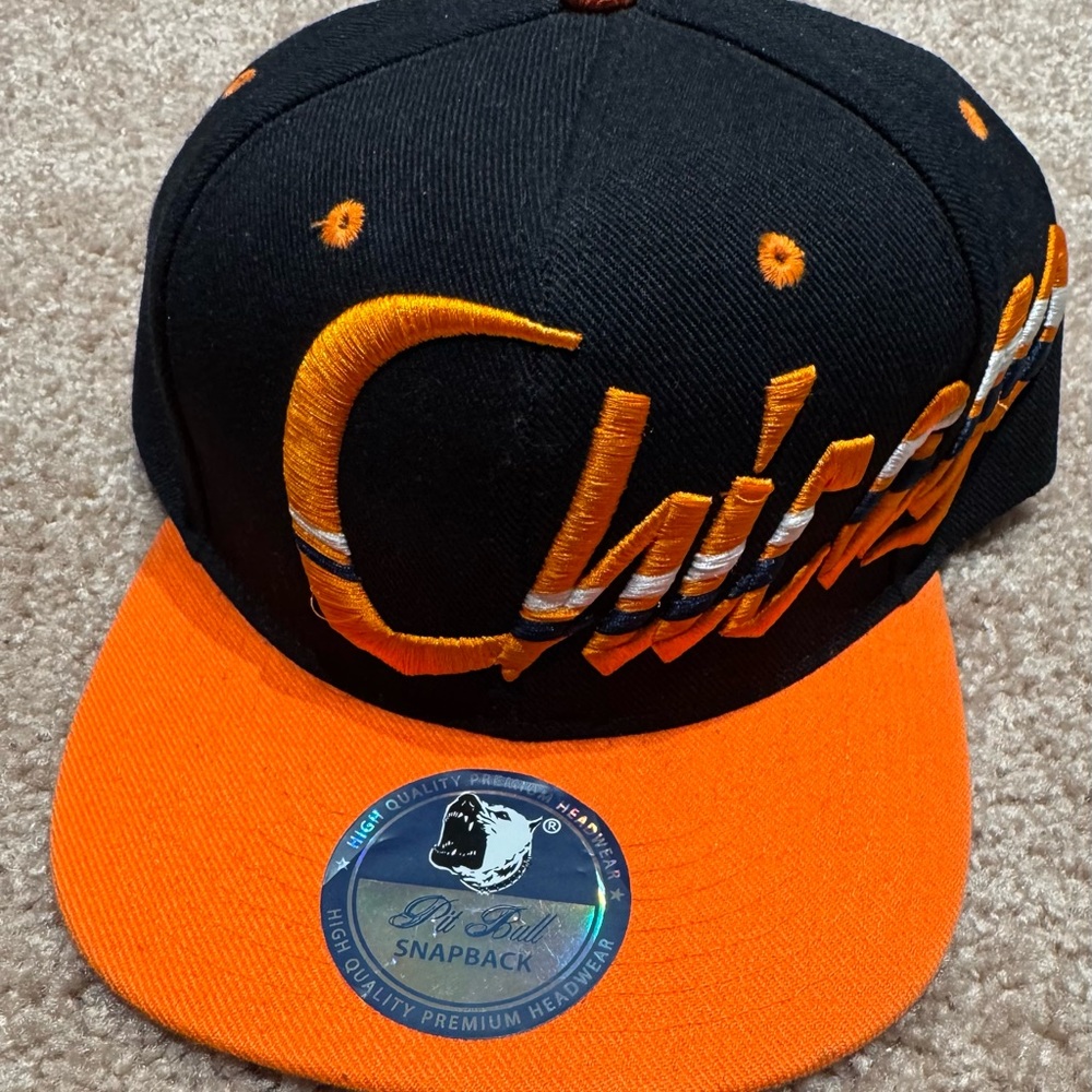 Black and Orange Snapback Hat